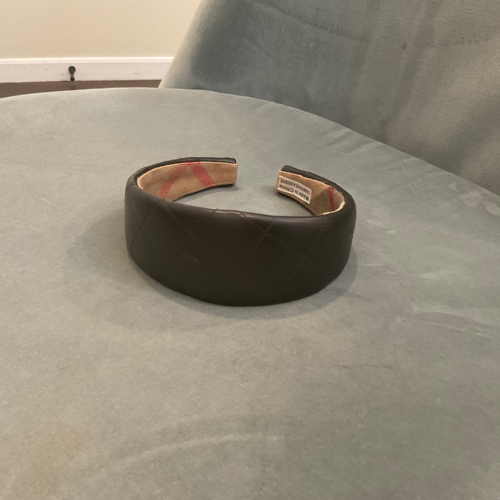 Burberry black leather headband - Picture 3 of 4